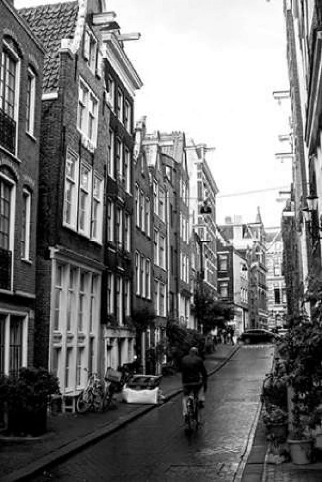 Amsterdam Black and White Street Canvas Art - Erin Berzel (24 x 36)