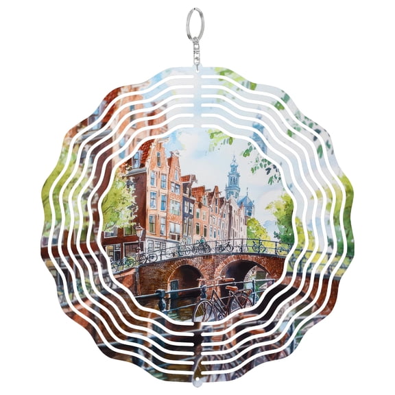 Amsterdam Canal 3D Wind Spinner Netherlands Garden Hanging Gift