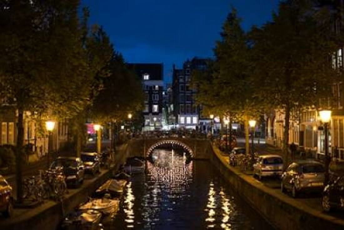 Amsterdam Canal at Night II Canvas Art - Erin Berzel (12 x 18)