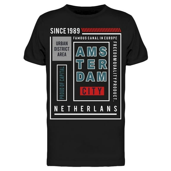 Amsterdam City 1989 T-Shirt Men -Image by Shutterstock, Male Small