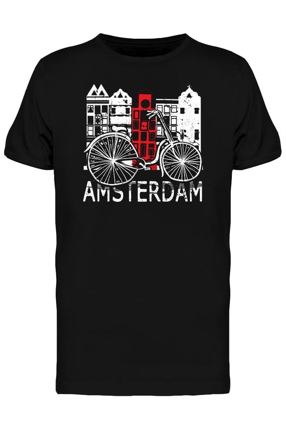 Amsterdam City Bicycle T-Shirt Men -Image by Shutterstock, Male Small