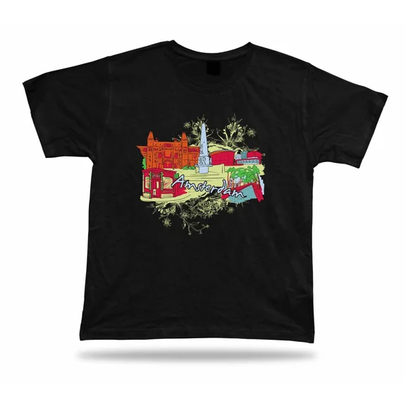 Amsterdam City Buildings vector t shirt tee stylish modern design gift apparel