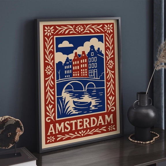 Amsterdam City Map Minimalist Netherlands Art Unframed Paper Print