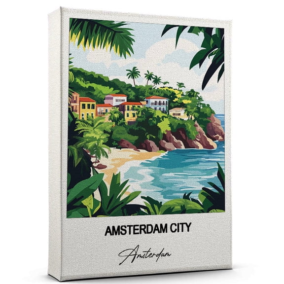 Amsterdam City Travel Wall Canvas – Elegant and Cultural Art Print Amsterdam Canvas Print – Ideal Gift for Travel Lovers