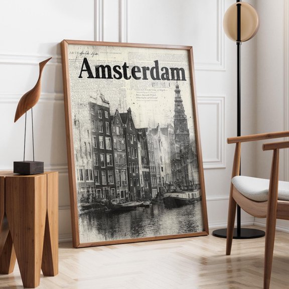 Amsterdam Classic Architecture Travel Art Poster Unframed Paper Print
