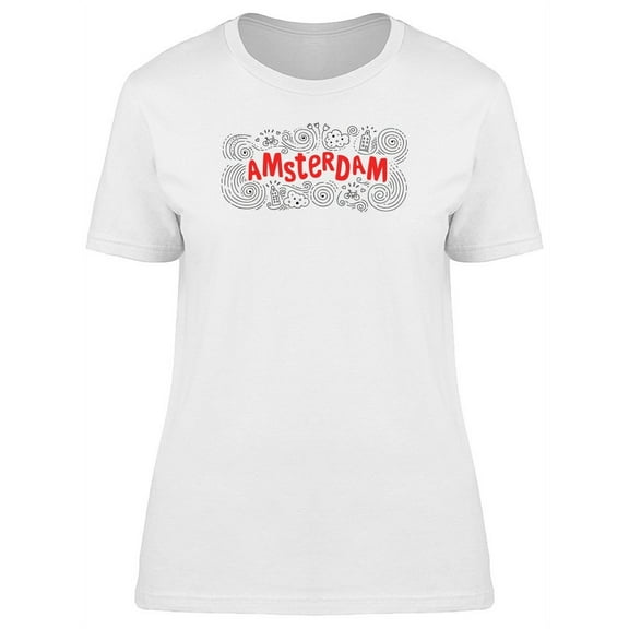 Amsterdam Cool Doodles T-Shirt Women -Image by Shutterstock, Female x-Large
