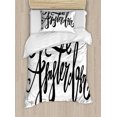 thumbnail image 1 of Amsterdam Duvet Cover Set Twin Size, Cursive and Modern Typography Drawn by Hand on a Plain Background, Decorative 2 Piece Bedding Set with 1 Pillow Sham, Charcoal Grey and White, by Ambesonne, 1 of 3