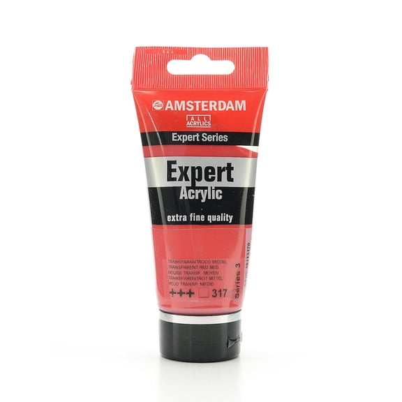 Amsterdam Expert Acrylic Paint Tubes, 75 mL, Transparent Red Medium, Pack Of 2