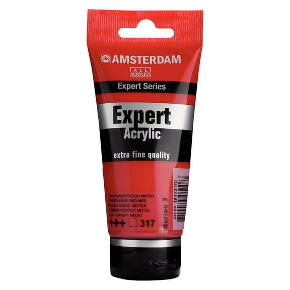 Amsterdam Expert Series Acrylics - Transparent Red Medium, 75 ml tube