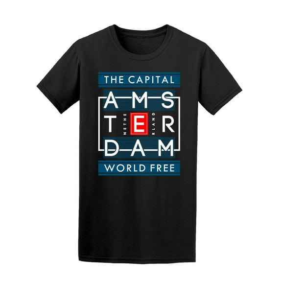 Amsterdam Fashion Style Graphic T-Shirt Men -Image by Shutterstock, Male Small