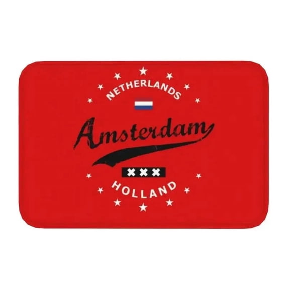Amsterdam Flag Front Door Floor Entrance Mats Outdoor Netherlands Bathroom Kitchen Doormat Living Room Carpet Rug