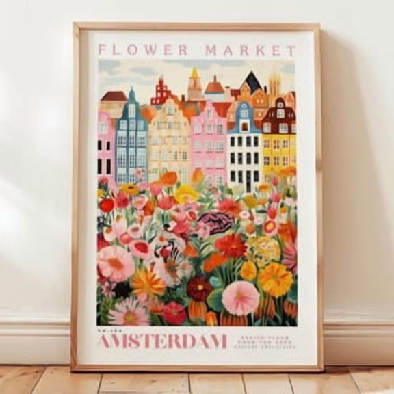 Amsterdam Flower Market Poster, Poster Home Decor, Poster Only