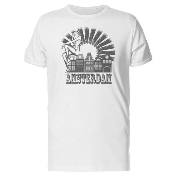 Amsterdam Girl In City T-Shirt Men -Image by Shutterstock, Male Medium