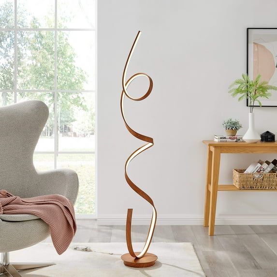Amsterdam LED Dimmable 63" Floor Lamp // Wood