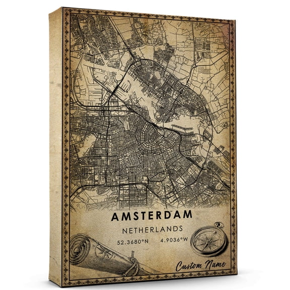 Amsterdam Map Poster, Netherlands Map Art Poster, Canvas, Amsterdam Map City style Watercolor art Poster, Amsterdam Map Canvas - 89AZ1534