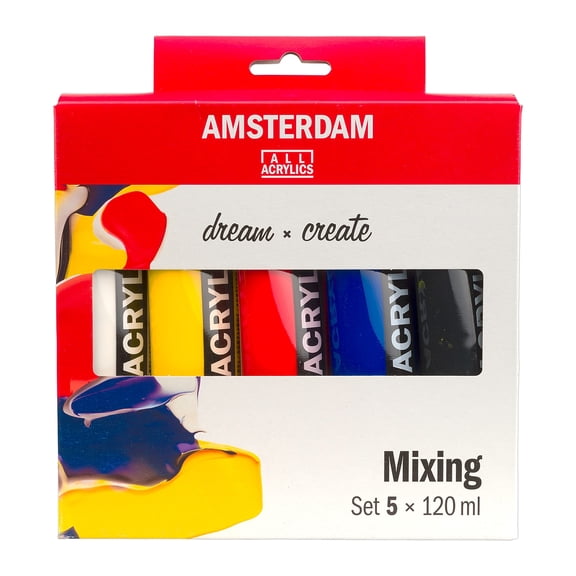 Amsterdam Mixing Acrylic Paint Assorted Colors 5/Pack (AMS17791904)