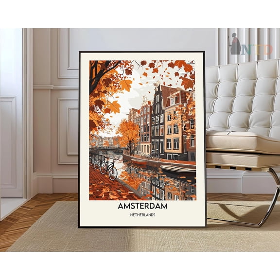 Amsterdam Netherlands City Poster, Unframed Paper Poster 8x10in