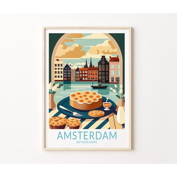 Amsterdam Netherlands Dutch Food Travel Wall Art 3, Unframed Paper Poster 8x10in