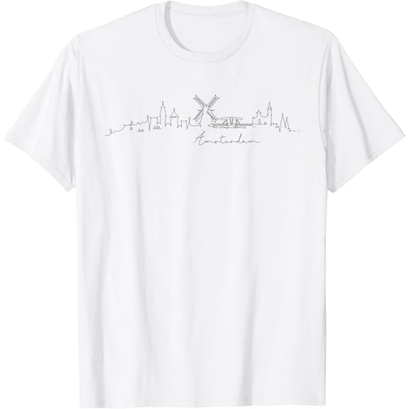 Amsterdam Netherlands Holand Amsterdam Skyline T-Shirt mens t shirt，white，women，funny，misfits，men，journey
