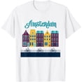 thumbnail image 1 of Amsterdam Netherlands - Holland Dutch Bicycle Europe T-ShirtMen and women, White T-shirt, size: Extra large, 1 of 4