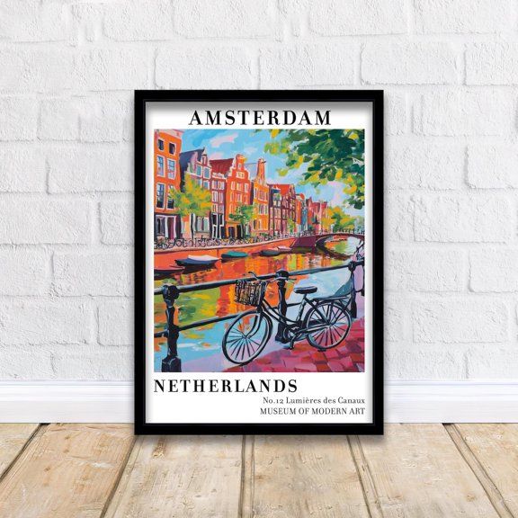 Amsterdam Netherlands Travel Wall Decor Wall Art Amsterdam Landscape Wall Hanging Home Décor Dutch City Gift Art Lovers Scenic Print