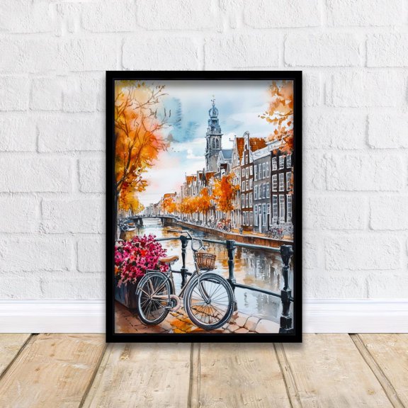 Amsterdam Netherlands Wall Art Canal Houses Print European Cityscape Decor Travel Gift