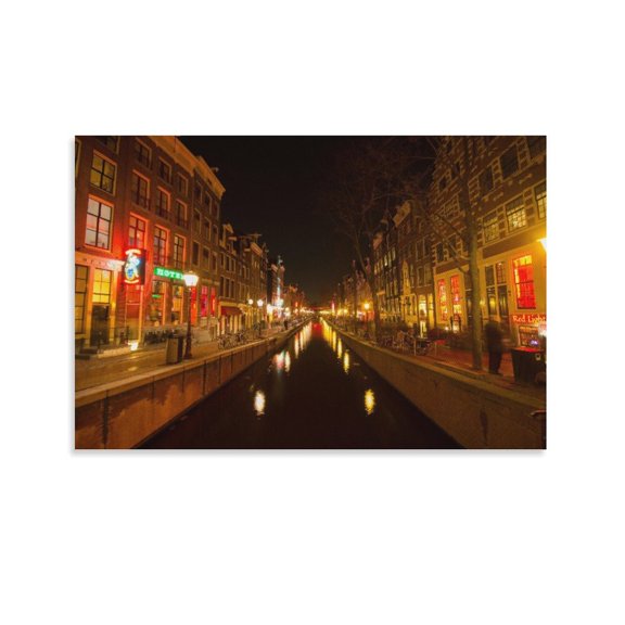 Amsterdam Red Light District Private Walking Tour Canvas Art Poster And Wall Art Picture Print Modern Family Bedroom Decor Posters,Unframe-style,12x18inch(30x45cm)