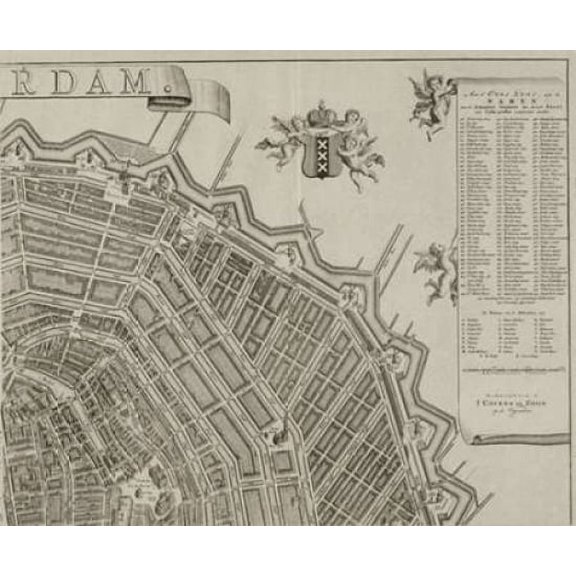 Amsterdam Sectional Map Poster Print by Gerrit De Broen (10 x 12)
