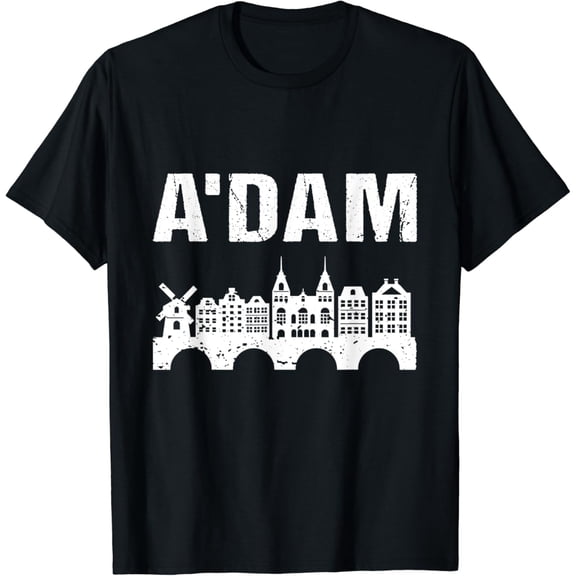 Amsterdam Skyline A'dam Netherlands T-Shirt mens t shirt，black，women，funny，misfits，men，journey