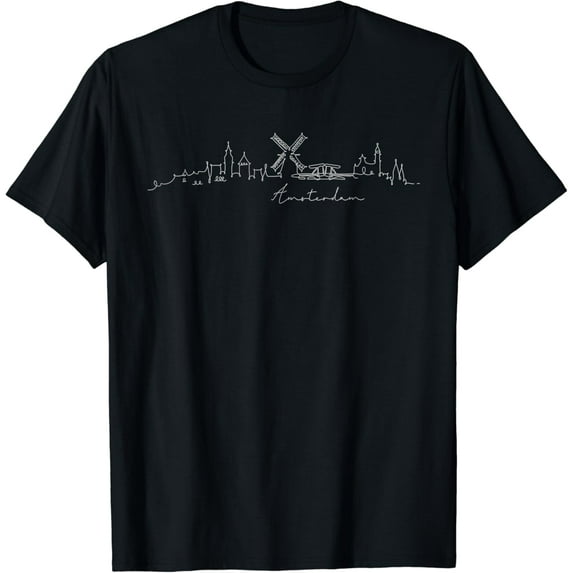 Amsterdam Skyline Netherlands Holand Amsterdam T-Shirt mens t shirt,black,women,funny,misfits,men,journey,t-shirt