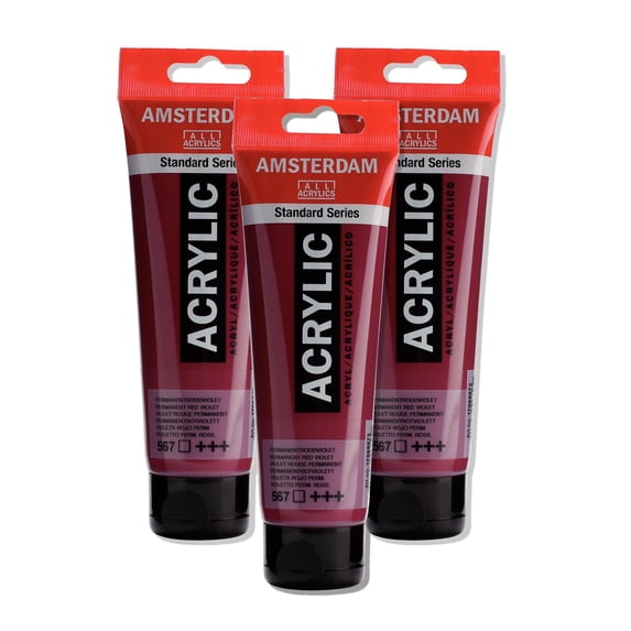 Amsterdam Standard Series Acrylic Tube 120ml Permanent Red Violet 567 - 3 Pack