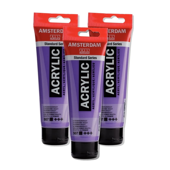 Amsterdam Standard Series Acrylic Tube 120ml Ultramarine Violet 507 - 3 Pack