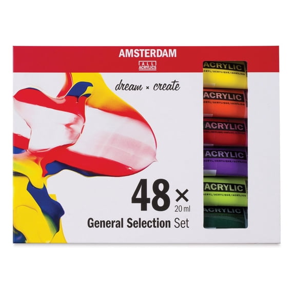 Amsterdam Standard Series Acrylics - Set of 48, Assorted Colors, 20 ml Tubes
