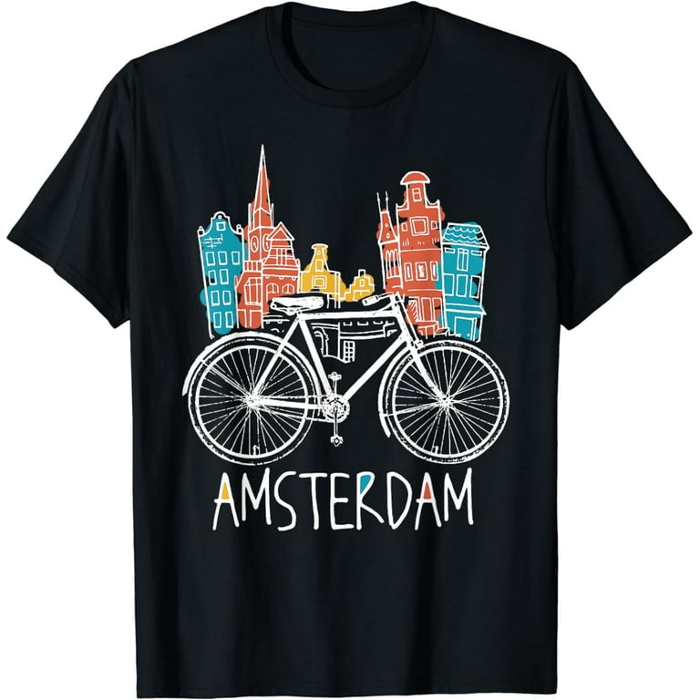 Amsterdam T-Shirt Retro Netherlands Bicycle Bike Gift Amsterdam T-Shirt Retro Netherlands Bicycle Bike Gift