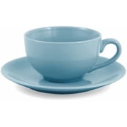 Metropolitan Tea Vivian Teal Blue Ceramic Teacup and Saucer Set, Service for 2