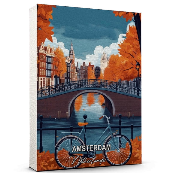 Amsterdam Travel Canvas Wall Art – Netherlandss Canvas – Travel-Inspired Scene That Brings Peace, Color, and Culture Into Your Space