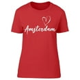 thumbnail image 1 of Amsterdam Typography Heart T-Shirt Women -Image by Shutterstock, Female x-Large, 1 of 4