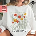 thumbnail image 1 of Amsterdam Wildflowers Sweatshirt for Women, Flower Market Sweater, Floral Graphics, Amsterdam Tulip, Nature Lover Gift, Boho Cottagecore SWEATSHIRT All Size S-5XL, 1 of 5