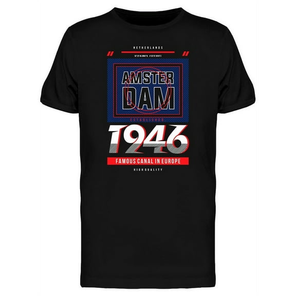 Amsterdam1946 Urban Graphic T-Shirt Men -Image by Shutterstock, Male Small