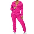 thumbnail image 1 of Amtdh 2 Piece Sweatsuits for Womens Clearance Loose Lightweight Casual Ladies Trendy Outfits Plus Size Fashion Long Sleeve Zipper Comfy Sweatshirts Sweatpants Sets Hot PinkM, 1 of 7