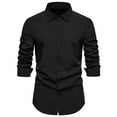 thumbnail image 1 of Amtdh Dress Shirts for Men Work Business Suit Shirt Long Sleeve Classic Fit Casual Men's Wrinkle-Free Button Down Shirt Lightweight Blouses Mens Breathable Tops Black XL, 1 of 8