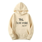 Amtdh Funny Sweatshirts for Men Clearance Long Sleeve YES I'm Cold Me 24:7 Stylish Men's Graphic Drawstring Hoodies with Pocket Casual Y2K Lightweight Blouses Mens Breathable Tops Green S