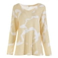 thumbnail image 1 of Amtdh Graphic Sweatshirts for Womens Tie Dye Loose Lightweight Casual Pullover Teen Girls Cute Clothes Fall Long Sleeve Crew Neck Plus Size Soft T-shirts Tops Yellow_b L, 1 of 3