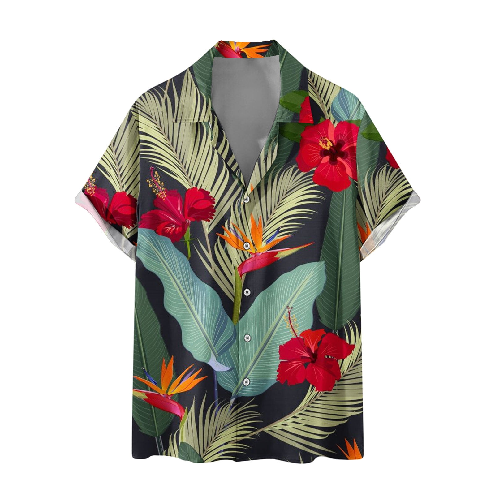 Amtdh Men's Beach Camp Shirt Clearance Hawaiian Style Coconut Tree