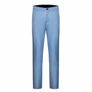 Amtdh Men's Suit Pants Clearance Business Wedding Party Festival Activities Flex Waist Slim Fit Flat-Front Dress Pants for Men Breathable Casual Comfy Trousers Mens Chino Pants Blue XXL