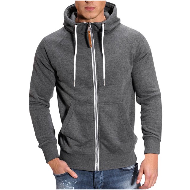 Amtdh Men's Sweatshirts Clearance Solid Color Long Sleeve Hooded Neck