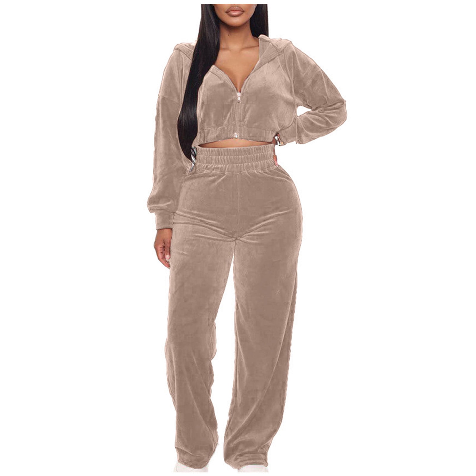 Amtdh Two Piece Set for Womens Clearance Pure Color Casual Ladies
