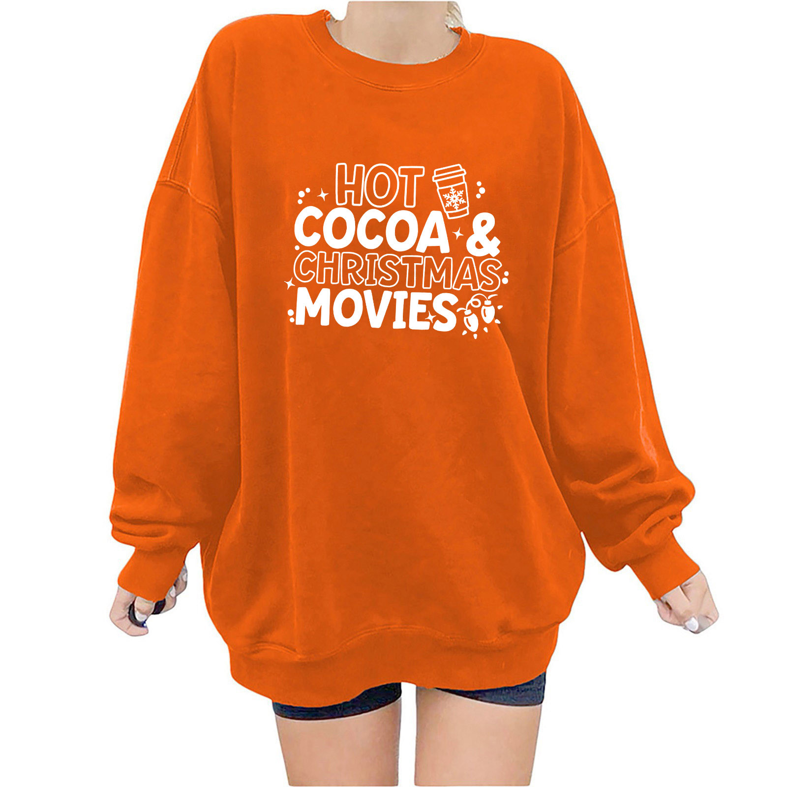 Amtdh Women's Graphic Sweatshirts Clearance Merry Christmas Letters Print Casual Pullover Teen