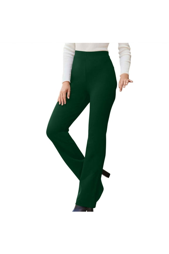Women's Solid Color Pants Comfy Jogging Lightweight Pants Lady Beach Lounge Trousers Long Palazzo Pants Work Casual Flowy Going out Pants Green S