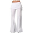 thumbnail image 1 of Amtdh Women's Solid Color Pants Flowy Beach Long Palazzo Pants Lounge Trousers Going out Pants Comfy Jogging Work Casual Lightweight Pants Lady White XXXL, 1 of 6
